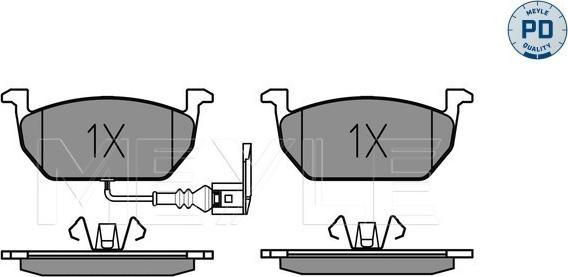 Meyle 025 220 3517/PD - Комплект спирачно феродо, дискови спирачки vvparts.bg