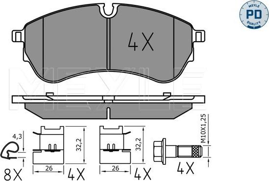 Meyle 025 221 4721/PD - Комплект спирачно феродо, дискови спирачки vvparts.bg