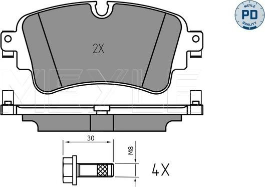 Meyle 025 223 0817/PD - Комплект спирачно феродо, дискови спирачки vvparts.bg