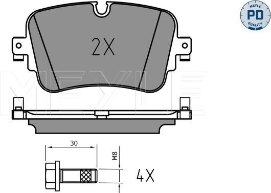 Meyle 025 223 0717/PD - Комплект спирачно феродо, дискови спирачки vvparts.bg