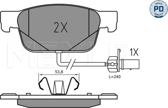 Meyle 025 223 8317/PD - Комплект спирачно феродо, дискови спирачки vvparts.bg