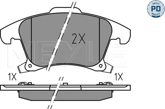 Meyle 025 222 6920/PD - Комплект спирачно феродо, дискови спирачки vvparts.bg