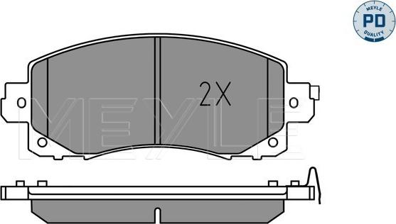 Meyle 025 222 0117/PD - Комплект спирачно феродо, дискови спирачки vvparts.bg