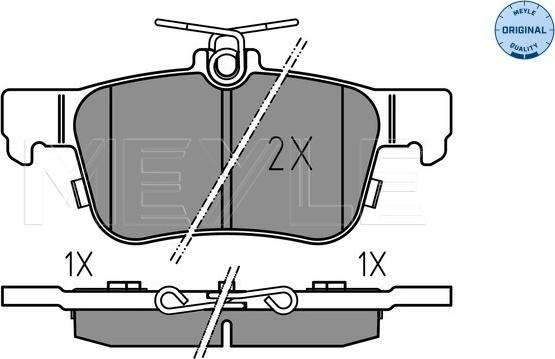 Meyle 025 222 3116 - Комплект спирачно феродо, дискови спирачки vvparts.bg