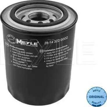 Meyle 28-14 322 0002 - Маслен филтър vvparts.bg