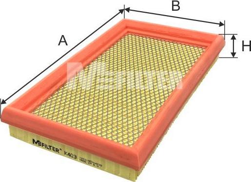 Mfilter K 403 - Въздушен филтър vvparts.bg