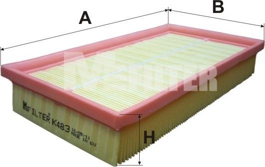 Mfilter K 483 - Въздушен филтър vvparts.bg