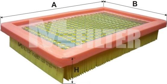 Mfilter K 482 - Въздушен филтър vvparts.bg