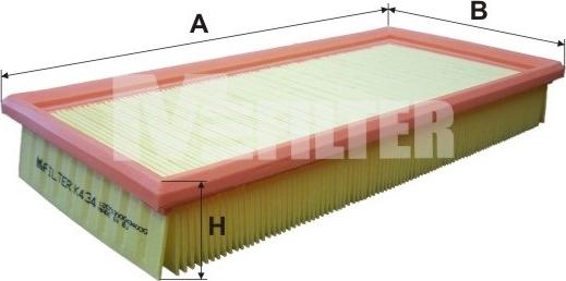 Mfilter K 434 - Въздушен филтър vvparts.bg