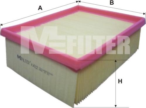 Mfilter K 422 - Въздушен филтър vvparts.bg