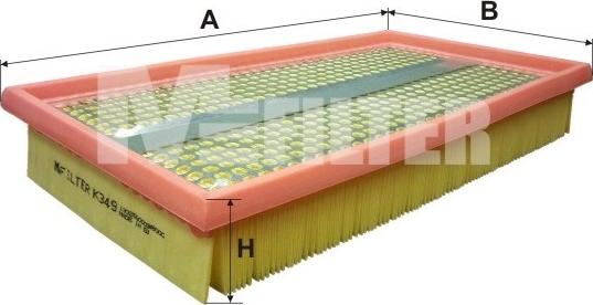 Mfilter K 349 - Въздушен филтър vvparts.bg