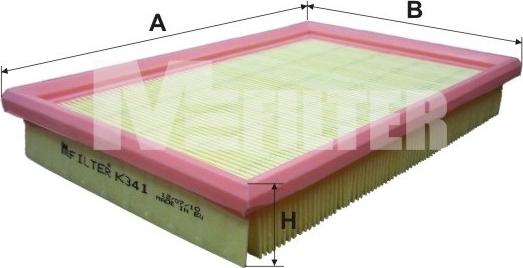 Mfilter K 341 - Въздушен филтър vvparts.bg