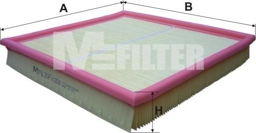 Mfilter K 209 - Въздушен филтър vvparts.bg