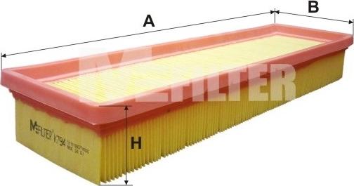 Mfilter K 794 - Въздушен филтър vvparts.bg