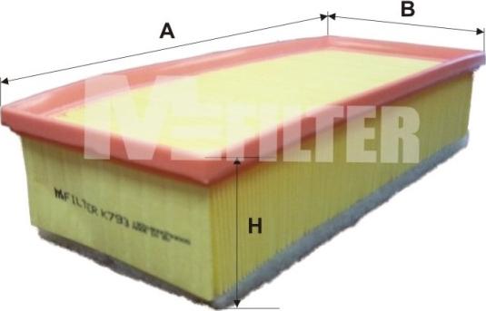 Mfilter K 793 - Въздушен филтър vvparts.bg