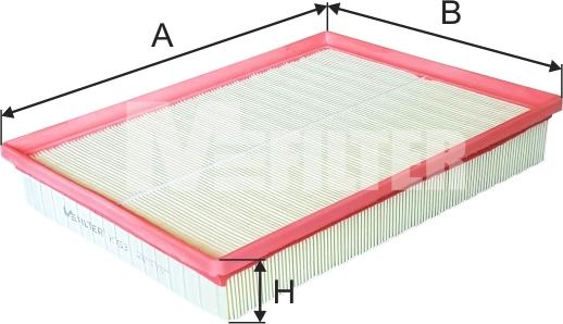 Mfilter K 753 - Въздушен филтър vvparts.bg