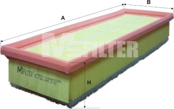 Mfilter K 752 - Въздушен филтър vvparts.bg