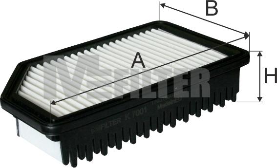 Mfilter K 7001 - Въздушен филтър vvparts.bg