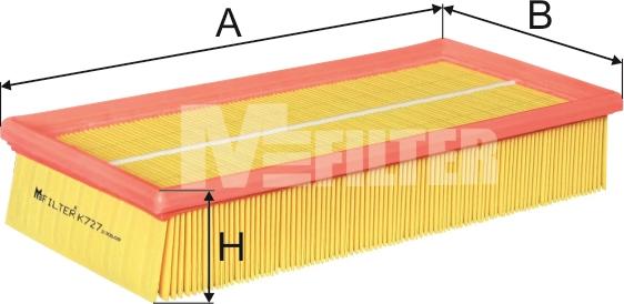 Mfilter K 727 - Въздушен филтър vvparts.bg