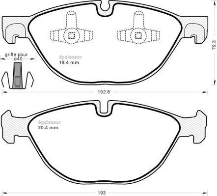 BENDIX 573317 - Комплект спирачно феродо, дискови спирачки vvparts.bg