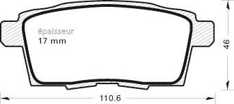 ADVICS-SEA E2N099T - Комплект спирачно феродо, дискови спирачки vvparts.bg