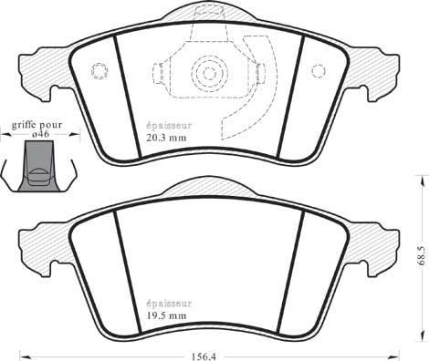 VEMA K414200 - Комплект спирачно феродо, дискови спирачки vvparts.bg