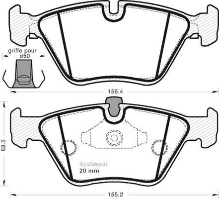 AUGROS 55415855 - Комплект спирачно феродо, дискови спирачки vvparts.bg