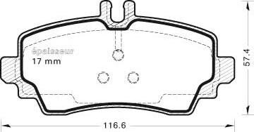 MGA 453 - Комплект спирачно феродо, дискови спирачки vvparts.bg