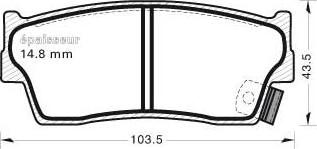 MGA 465 - Комплект спирачно феродо, дискови спирачки vvparts.bg