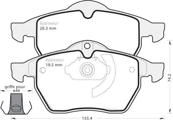 MGA 403 - Комплект спирачно феродо, дискови спирачки vvparts.bg