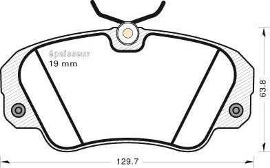 MGA 416 - Комплект спирачно феродо, дискови спирачки vvparts.bg