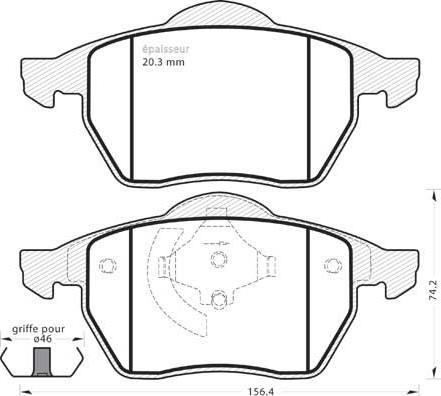 MGA 418 - Комплект спирачно феродо, дискови спирачки vvparts.bg