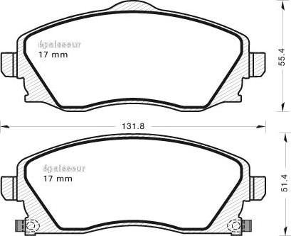 MGA 488 - Комплект спирачно феродо, дискови спирачки vvparts.bg