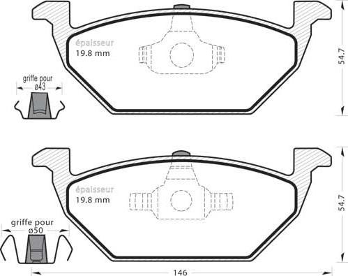 MGA 424 - Комплект спирачно феродо, дискови спирачки vvparts.bg