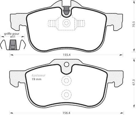 BOSCH 424758 - Комплект спирачно феродо, дискови спирачки vvparts.bg