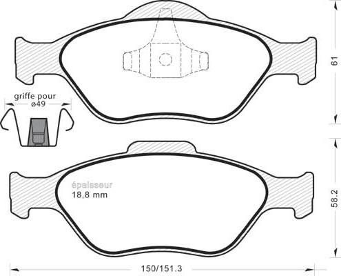 MGA 546 - Комплект спирачно феродо, дискови спирачки vvparts.bg