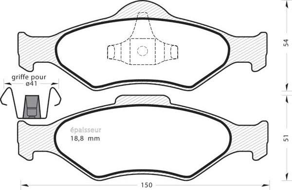 MGA 547 - Комплект спирачно феродо, дискови спирачки vvparts.bg