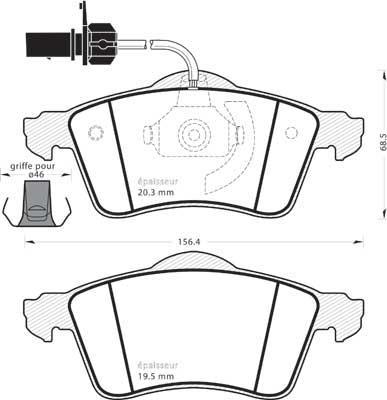 Triscan 362061801 - Комплект спирачно феродо, дискови спирачки vvparts.bg