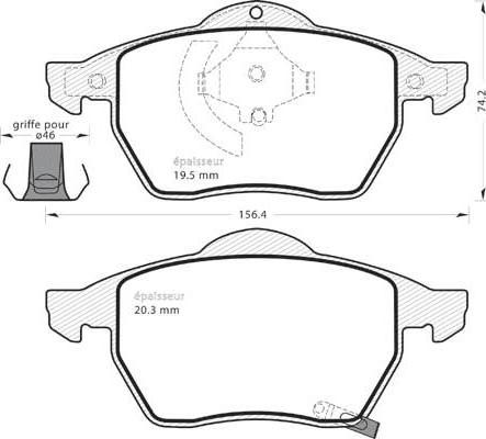 MGA 528 - Комплект спирачно феродо, дискови спирачки vvparts.bg