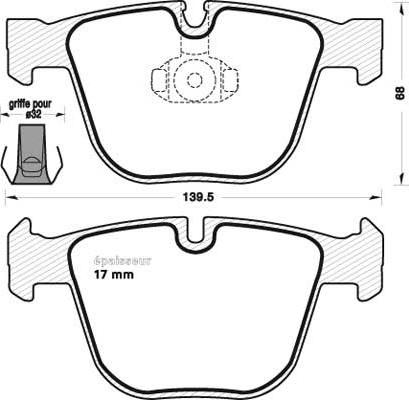 Unipart GBP1541AF - Комплект спирачно феродо, дискови спирачки vvparts.bg