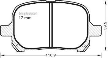 MGA 610 - Комплект спирачно феродо, дискови спирачки vvparts.bg