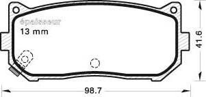 MGA 613 - Комплект спирачно феродо, дискови спирачки vvparts.bg