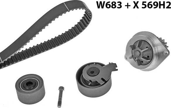 MGA 683K2 - Водна помпа+ к-кт ангренажен ремък vvparts.bg