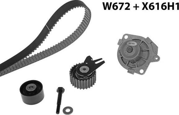 MGA 672K4 - Водна помпа+ к-кт ангренажен ремък vvparts.bg