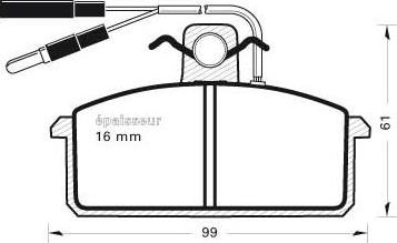 MGA 198 - Комплект спирачно феродо, дискови спирачки vvparts.bg