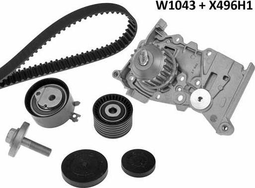 MGA 1043K1 - Водна помпа+ к-кт ангренажен ремък vvparts.bg