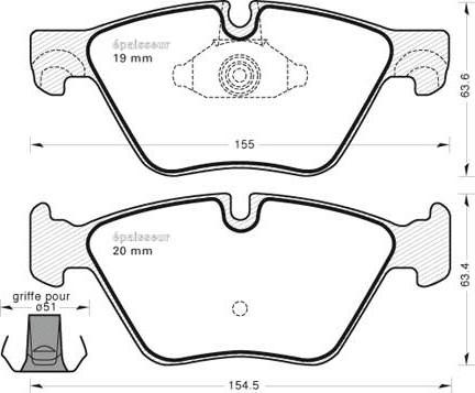 Kager 35-1213 - Комплект спирачно феродо, дискови спирачки vvparts.bg