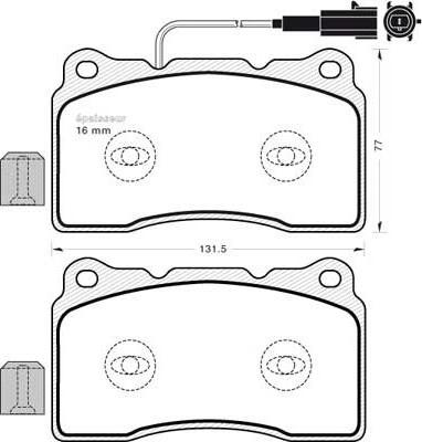 HITEC H 1792 - Комплект спирачно феродо, дискови спирачки vvparts.bg