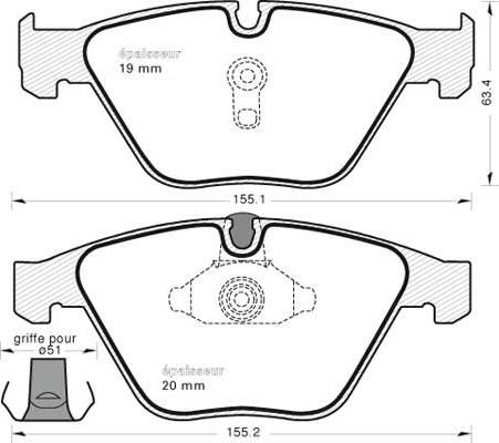 Open Parts BPA149600 - Комплект спирачно феродо, дискови спирачки vvparts.bg