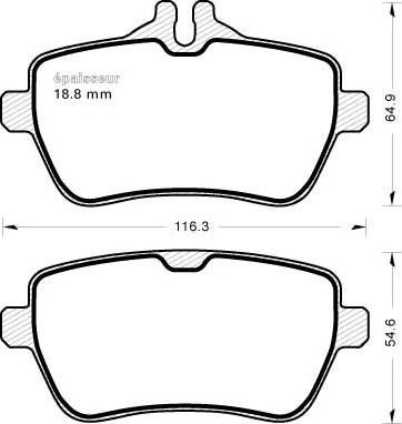 MGA 1147 - Комплект спирачно феродо, дискови спирачки vvparts.bg